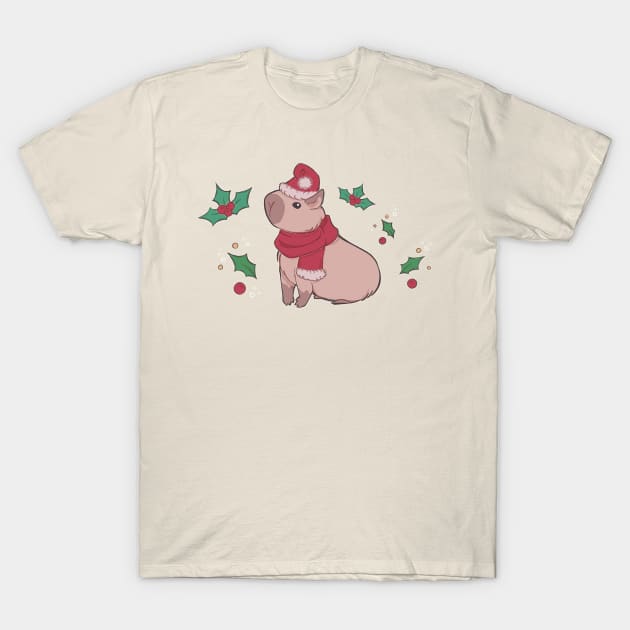 Christmas Capybara [Colour] T-Shirt by Thirea